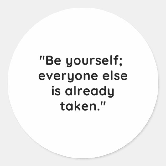 Be Yourself -感動的引用文 ラウンドシール (正面)