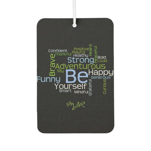 BE YOURSELF 感動的 Word Cloud カーエアーフレッシュナー (正面)