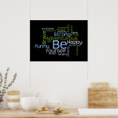 BE YOURSELF 感動的 Word Cloud ポスター (キッチン)