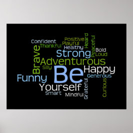 BE YOURSELF 感動的 Word Cloud ポスター