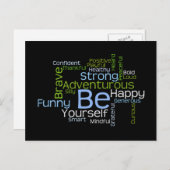 BE YOURSELF 感動的 Word Cloud ポストカード (正面/裏面)
