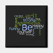 BE YOURSELF 感動的 Word Cloud マグネット (正面)