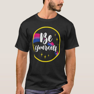 Be Yourself Bisexual Rainbow Bi Pride Flag Lgbtq W Tシャツ