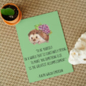 Be Yourself Emerson引用文with Hedgehog Flat Card