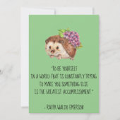 Be Yourself Emerson引用文with Hedgehog Flat Card カード (正面)