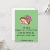 Be Yourself Emerson引用文with Hedgehog Flat Card カード (正面/裏面インサイチュ)