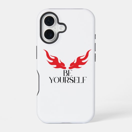 Be Yourself - Empowering Minimalist引用文デザイン iPhone 16ケース (裏面)