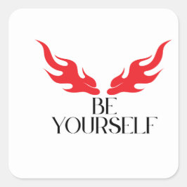 Be Yourself - Empowering Minimalist引用文デザインf スクエアシール