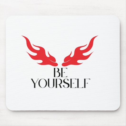 Be Yourself - Empowering Minimalist引用文デザインf マウスパッド (正面)