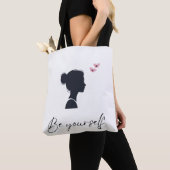 Be Yourself - Minimalist girl silhouette tote bag トートバッグ (クローズアップ)