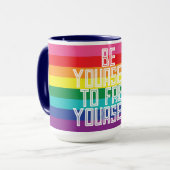 BE YOURSELF TO FREE YOURSELF RAINBOW マグカップ (正面左)