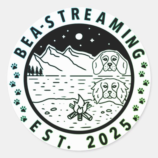 Bea-Streamingステッカー緑のトリム ラウンドシール (正面)