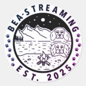 Bea-Streaming Sticker with Purple Trim ラウンドシール (正面)