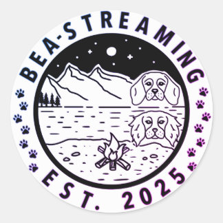 Bea-Streaming Sticker with Purple Trim ラウンドシール