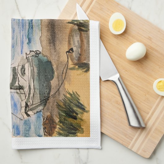 Beach キッチンタオル (四つ折り)