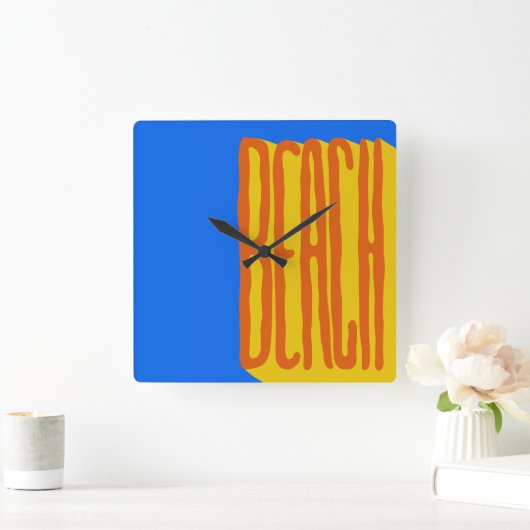 Beach スクエア壁時計 (ホーム)