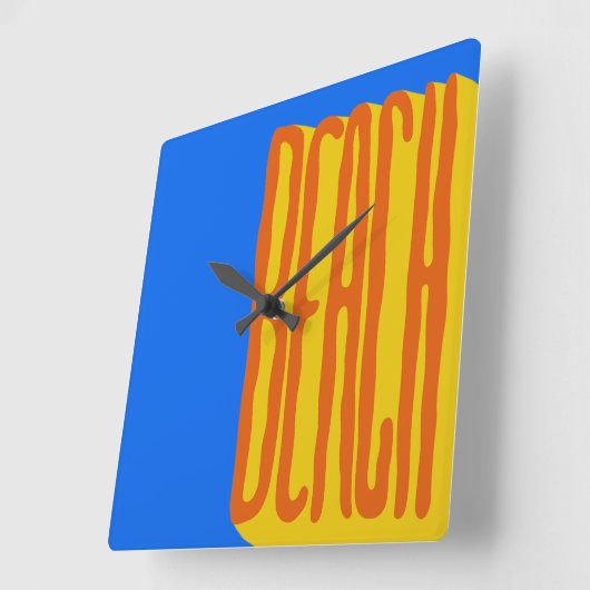 Beach スクエア壁時計 (傾斜)