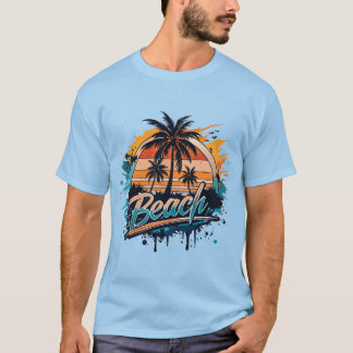 “Beach” ビビット スプラッシュ Tシャツ