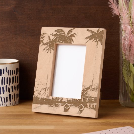 Beach レーザー彫刻フレーム (左)