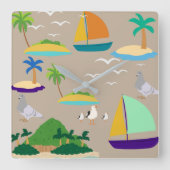 Beach Abstract スクエア壁時計 (正面)