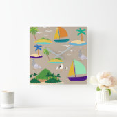 Beach Abstract スクエア壁時計 (ホーム)