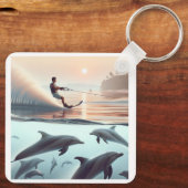 Beach and dolphins キーホルダー (裏面)