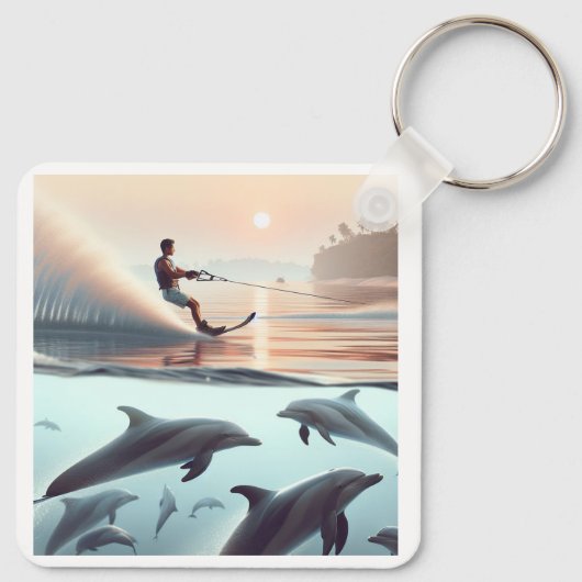 Beach and dolphins キーホルダー (裏面)