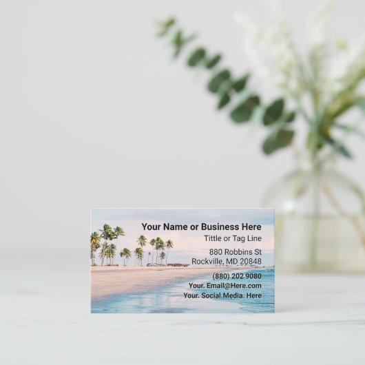 Beach and Palm Trees Tropical 名刺 (スタンド正面)