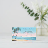 Beach and Palm Trees Tropical Business Card 名刺 (スタンド正面)
