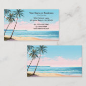 Beach and Palm Trees Tropical Business Card 名刺 (正面/裏面)