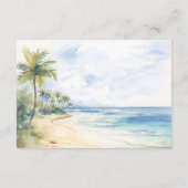 Beach and Palm Trees  Wedding Details エンクロージャーカード (裏面)