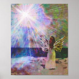 Beach Angel of Light Wall Art Print ポスター