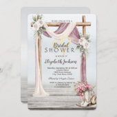 Beach Arbor Cowboy Boots Hat Bridal Shower 招待状 (正面/裏面)