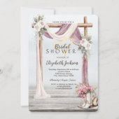 Beach Arbor Cowboy Boots Hat Bridal Shower  招待状 (正面)