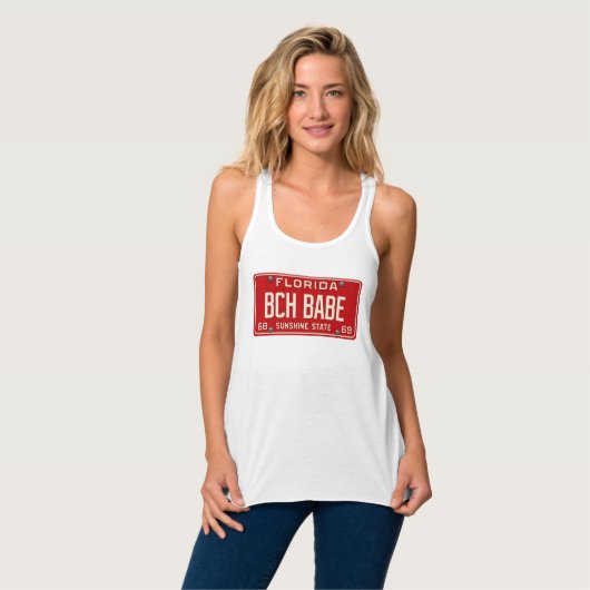Beach Babe 1969 | Retro Red Florida License Plate タンクトップ (正面フル)