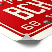 Beach Babe | Coastal Retro Florida License Plate ポスター (角)