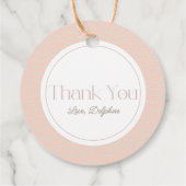 Beach Babe Seashell Pink Girl Baby Shower フェイバータグ (裏面)