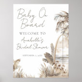 Beach Baby On Board Baby Shower Welcome Sign ポスター (正面)