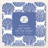 Beach Bachelorette Last Toast on the Coast スクエアペーパーコースター (正面)