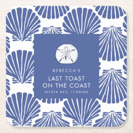 Beach Bachelorette Last Toast on the Coast  スクエアペーパーコースター