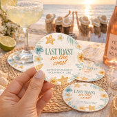 Beach Bachelorette Last Toast on the Coast Custom ラウンドシール