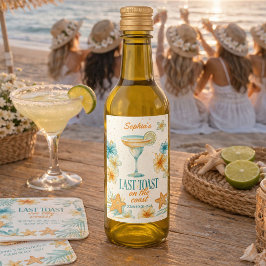 Beach Bachelorette Last Toast on the Coast Custom ワインラベル