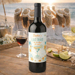 Beach Bachelorette Last Toast on the Coast Custom ワインラベル