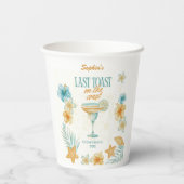 Beach Bachelorette Last Toast on the Coast Custom 紙コップ (裏面)
