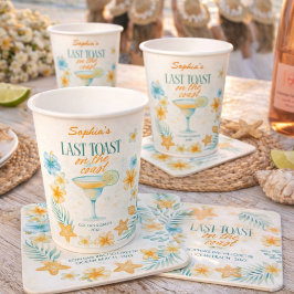 Beach Bachelorette Last Toast on the Coast Custom 紙コップ
