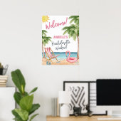 Beach Bachelorette Party Welcome Sign ポスター (ホームオフィス)