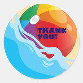 Beach Ball Pool Themed Birthday ラウンドシール (正面)