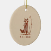 Beach Bandit Raccoon Surfer – Funny Vintage セラミックオーナメント (右)