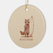 Beach Bandit Raccoon Surfer – Funny Vintage セラミックオーナメント (左)