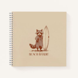 Beach Bandit Raccoon Surfer – Funny Vintage ノートブック